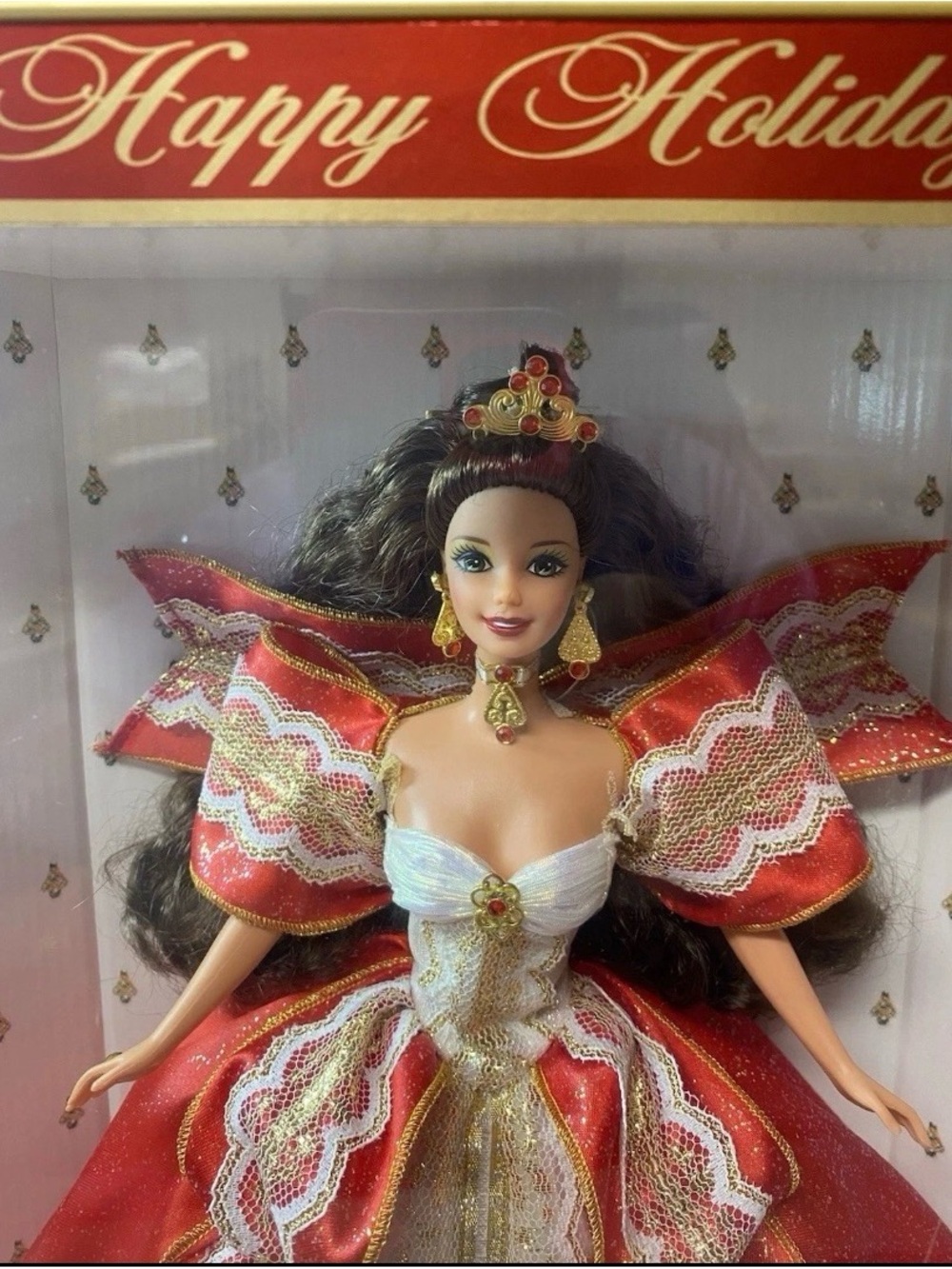 1997 Happy Holidays Barbie Doll - 10th Anniversary Special Edition - Brunette - Picture 2 of 9